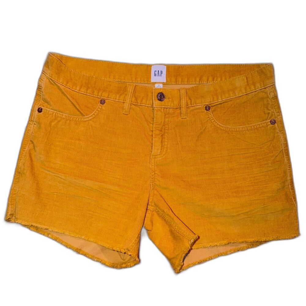 Gap Mustard Yellow Corduroy Cutoff Shorts Womens Size 12 Casual Summer Y2K Boho